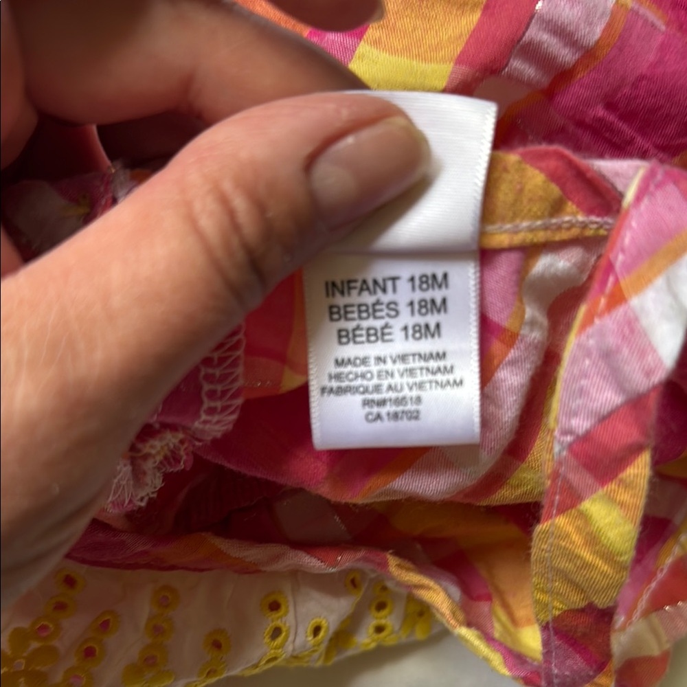 Youngland Pink and Yellow Plaid Dress 18 month - Picture 7 of 7
